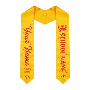Graduation Stole, Custom Text Stole for College Graduation, Personalized Graduation Sash, Custom Graduation Accessory, 2 Color Options D3