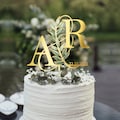 Wedding Cake Topper Personalized Cake Decoration for Wedding Anniversary Cake Topper Custom Initials Date Green Leaves, Optional Rose Sets