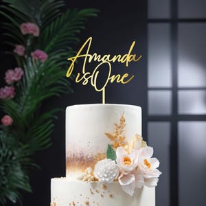 Personalized 1st Birthday Cake Topper: Custom Name, Laser Cut Acrylic