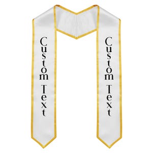 Custom Text Graduation Stole, Personalized College Graduation Sash, Stole for Graduation Classic Graduation Accessory, 2 Color Options