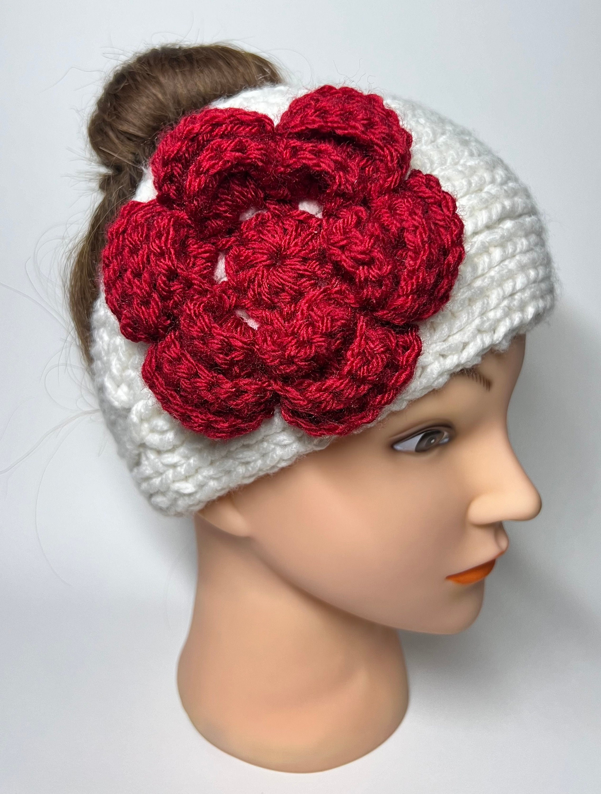 Knit Headbands With Flower for Women - Etsy display picture 1