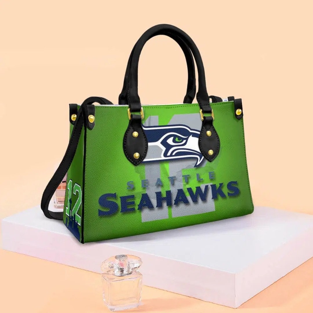 Seattle Seahawks Leather Hand Bag Custom Name Leather Handbag Leather