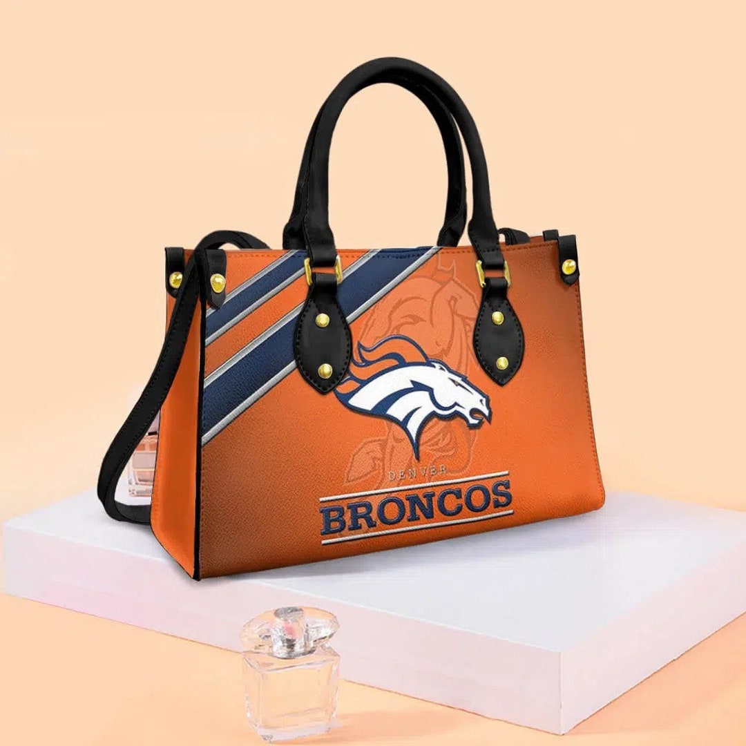 Denver Broncos Leather Hand Bag Custom Name Leather Handbag Leather