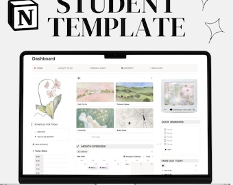 Notion Student | Szablon planera uniwersyteckiego | Akademicki planer wielofunkcyjny (do pobrania w wersji cyfrowej)