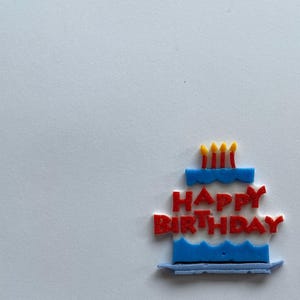 COE 90  Happy Birthday Cake with candles - Large Piece / 1 item / Freeze and Fuse / Bullseye Glass / Frit Art / Mosaic Enhancement