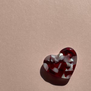 Tiny Fused Glass Pocket Heart – Confetti Valentine’s Day Token of Love