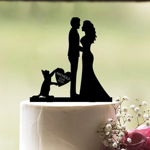 Cat wedding cake topper, Cake topper with cat, Mr and Mrs cake topper with cat, Cats wedding cake topper, Wedding cake topper with pet, c93
