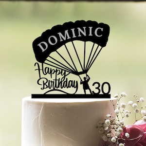 Fallschirmspringer Tortenstecker, Happy Birthday Cake Topper, Fallschirmspringer Tortendeko, Name und Alter Cake Topper, Fallschirmjäger Topper, c163