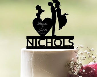Personalized Dog Wedding Cake Topper, Animal Silhouette Decor, c27