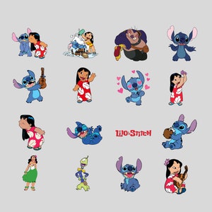 Plus de 250 fichiers groupés Lilo et Stitch Clipart, Cricut, silhouette, fichiers vectoriels coupés lilo et stitch clipart png Plus de 110 modèles uniques image 3