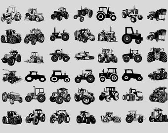 Bundle SVG tracteur, tracteur SVG coupe fichiers pour Cricut, Silhouette de tracteur, tracteur PNG Bundle, clipart tracteur, camion Svg, ferme Svg