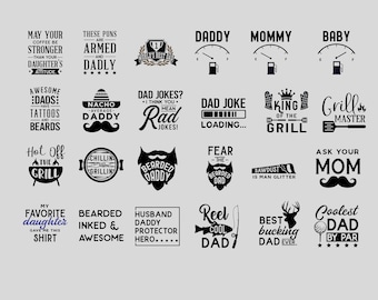 Father's Day SVG Bundle, Dad Quotes, Family Designs (Digital Download)
