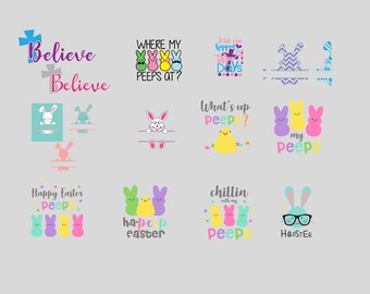 Easter SVG Bundle, Bunny & Rainbow Designs (Digital Download)