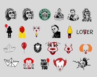 Horror Characters SVG Bundle, Halloween Cricut Cut File (Digital Download)