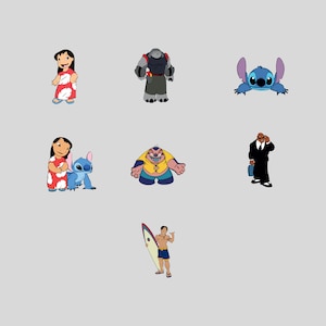 Plus de 250 fichiers groupés Lilo et Stitch Clipart, Cricut, silhouette, fichiers vectoriels coupés lilo et stitch clipart png Plus de 110 modèles uniques image 4