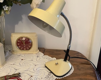 Vintage Mid-century Modern Grandrich Gooseneck Metal Beige Desk