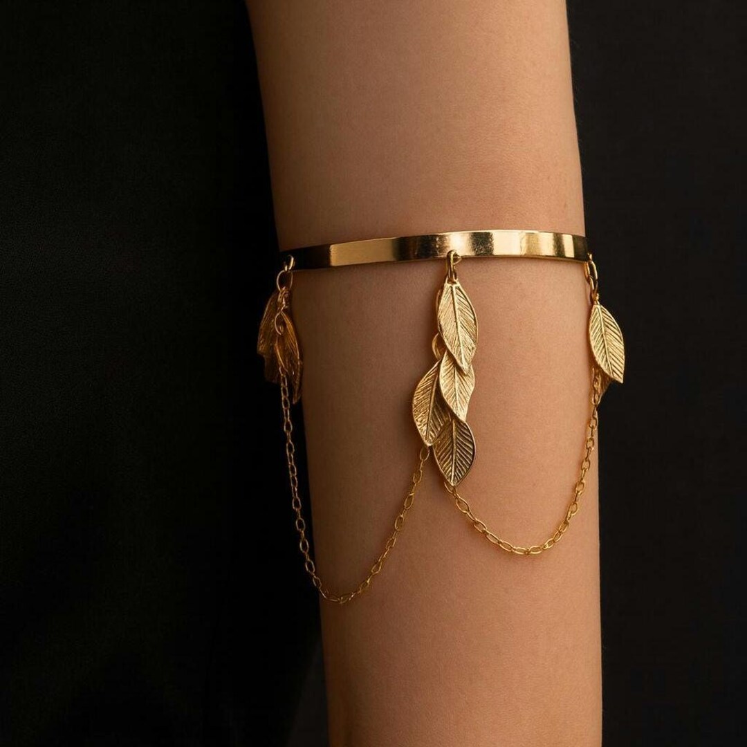 Minimalist Gold Arm Cuff Bracelet for Women, Open Upper Arm Band ...