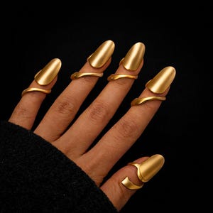 Gold Nagel Ringe Set, verstellbare Fingerkrallen, Gothic Rüstung Ringe, Statement Fingerspitze Schmuck, Boho Klauenringe, Geschenk für sie, Kostüm Ringe