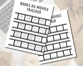 Books as Movies Tracker | Happy Planner Inserts | Reading Journal | Printable | Digital Download