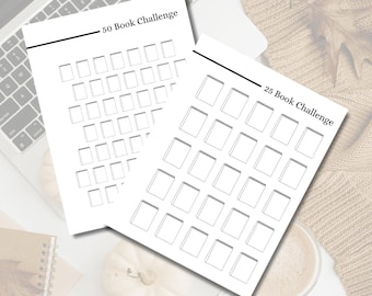 25 & 50 Book Yearly Reading Challenge | Happy Planner Reading Journal | Digital Download | Printable