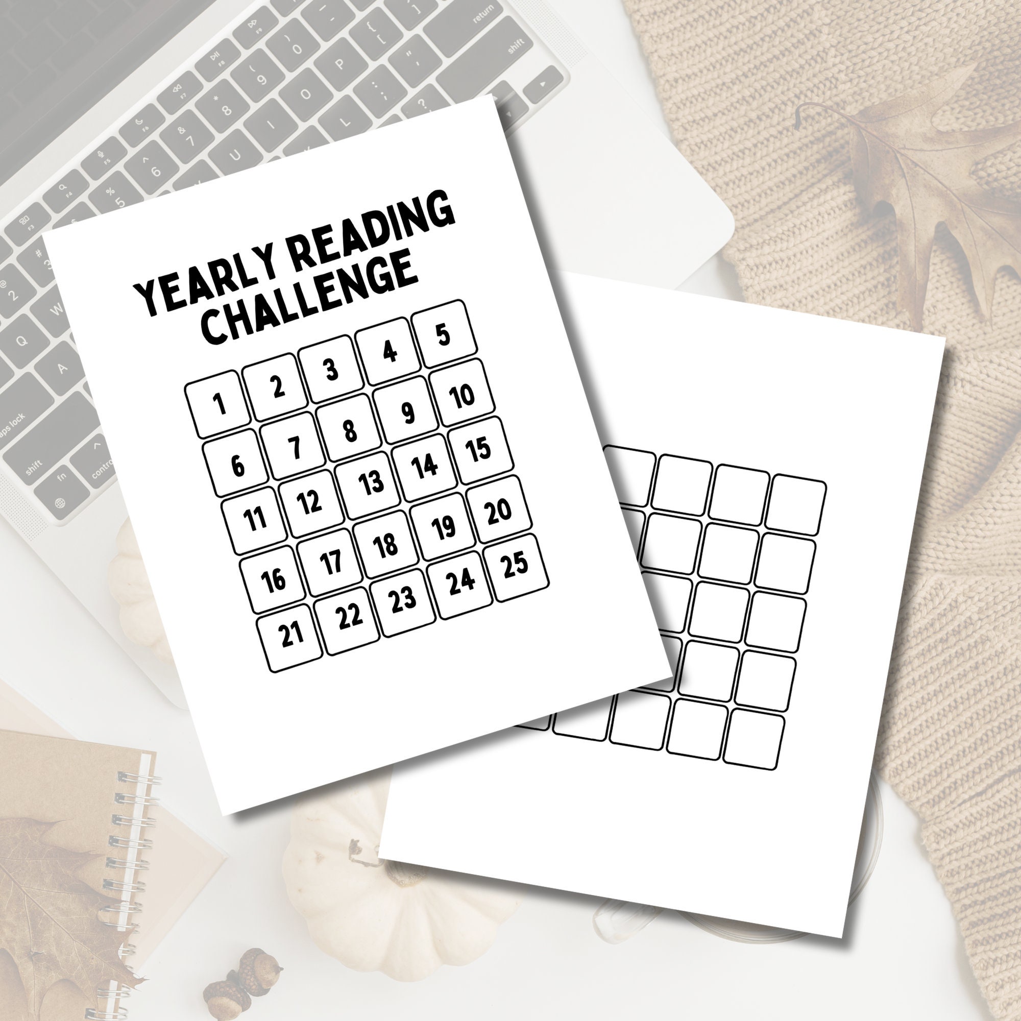 Yearly Reading Challenge Digital Download Printables Happy Planner ...