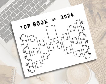 Top Book of 2024 || Book Bracket || Digital Download || Printables || Happy Planner || Classic, Big || Reading Journal