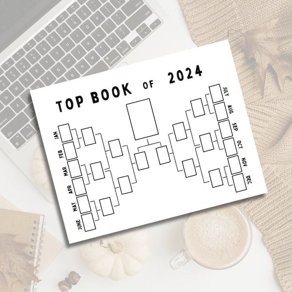 Top Book of 2024 || Book Bracket || Digital Download || Printables || Happy Planner || Classic, Big || Reading Journal