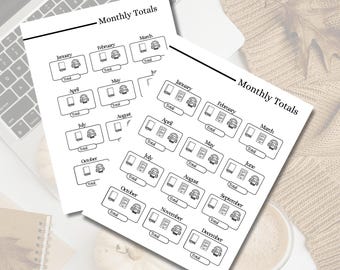 Monthly Reading Totals | Happy Planner Reading Journal | Digital Download | Printable