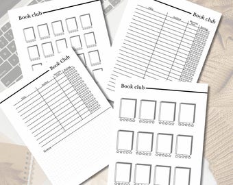 12 & 24 Book club Tracker | Happy Planner Reading Journal | Digital Download | Printable