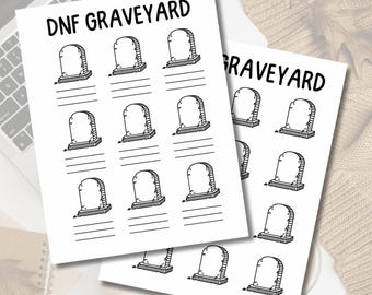DNF Graveyard || 12 months || Digital Download || Printables || Happy Planner || Classic, Big || Reading Journal || Goals