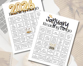 January & 2026 Reading Bingo Challenge  | Happy Planner Reading Journal | Digital Download | Printable