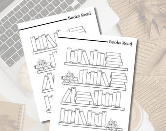 Books Read Bookshelf | Happy Planner Reading Journal | Digital Download | Printable