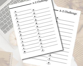 Updated A-Z Challenge  | Happy Planner Reading Journal | Digital Download | Printable