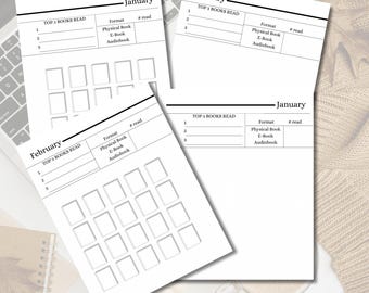 Monthly Reading Wrap Up | Happy Planner Reading Journal | Digital Download | Printable