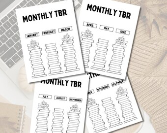 Monthly TBR Tracker | Happy Planner Inserts | Reading Journal | Printable | Digital Download