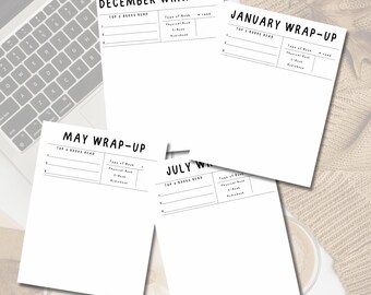 Simplified Monthly Wrap Up | Happy Planner Reading Journal | Digital Download | Printable