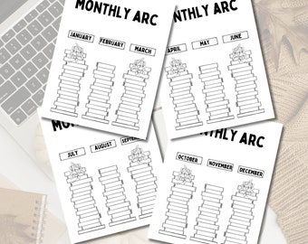 Monthly ARC Tracker | Happy Planner Inserts | Reading Journal | Printable | Digital Download