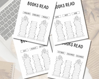 Monthly Books Read Tracker | Happy Planner Inserts | Reading Journal | Printable | Digital Download