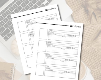Book Reviews & Ratings | Happy Planner Reading Journal | Digital Download | Printable