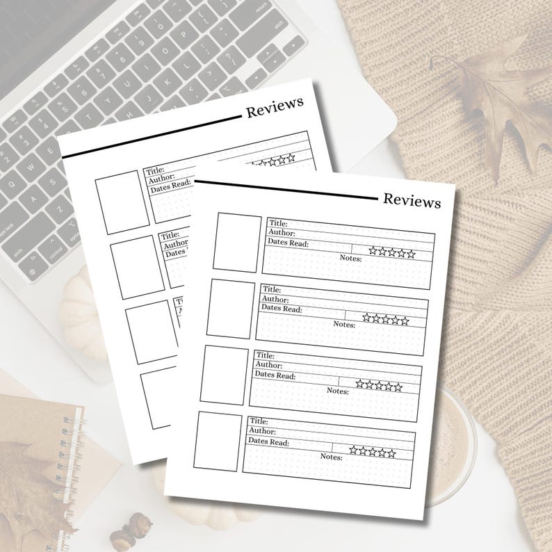 Book Reviews & Ratings | Happy Planner Reading Journal | Digital ...