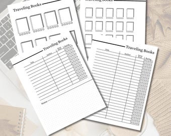 Traveling Books Tracker | Happy Planner Reading Journal | Digital Download | Printable