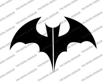 Cartoon vleermuis silhouet SVG | Schattige boswezens, digitale download, clipart