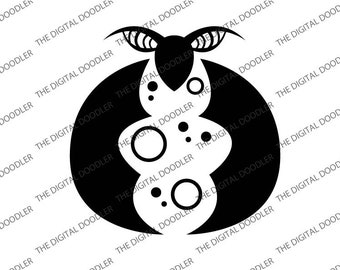 Cartoon Bat knuffelen de maan SVG | Schattige boswezens, digitale download, clipart