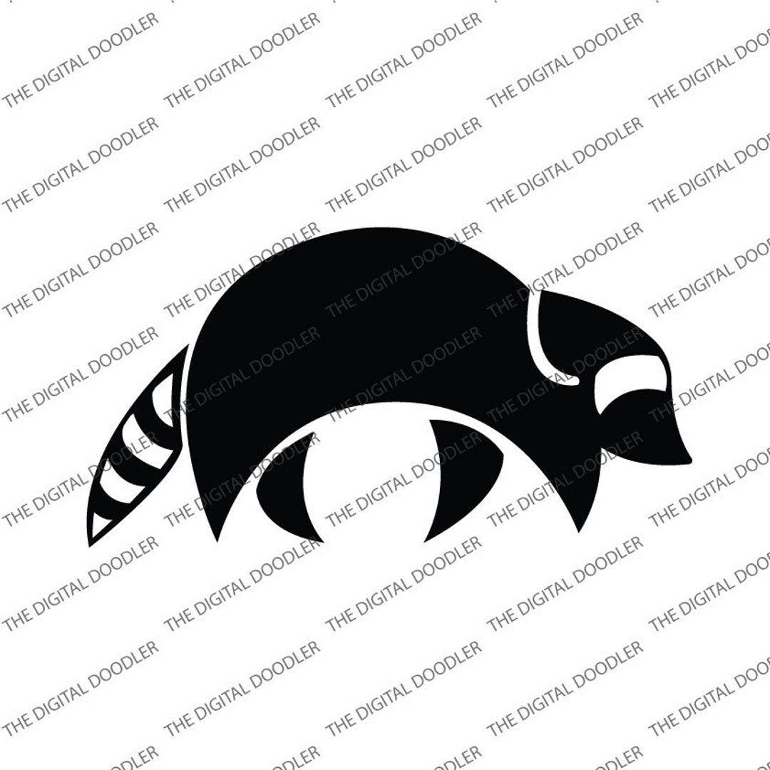 Cartoon Raccoon Walking SVG Cute Woodland Creatures, Digital Download