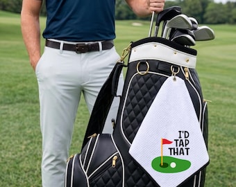 I'D Tap That Golf Towel Funny Golfer Gift Sassy Sports Towel Rude Groomsmen Gift Sarcastic Golf Bag Accessory Crude Gag Gift Humor Putter