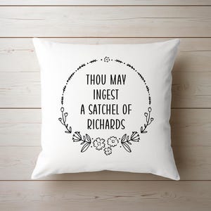 Thou May Ingest Pillow Cover, Bridal Shower Gift, Funny Hostess Gift, Funny Birthday Pillow, Housewarming Gift, Coworker Gag Gift