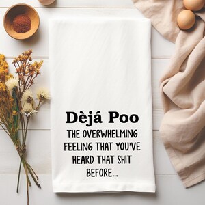 デジャプータオル、小麦粉袋のキッチンタオル、皮肉な室内装飾、楽しい新築祝いのギフト、下品なワッフル織りタオル、面白い誕生日キッチン