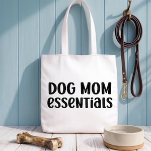 Hond moeder essentials draagtas grappige puppy ouder esthetische cadeau unieke canvas schoudertas dierenliefhebber markt tas sarcastische draagtas