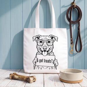Got Treats Mutt draagtas grappige reddingshond moeder cadeau uniek gemengd ras canvas portemonnee puppy ouder markt zak vet smerige hondendraagtas