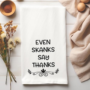 スカンクでもありがとうと言うタオル、小麦粉袋タオル、ワッフル織りティータオル、面白い誕生日タオル、料理ギフト、面白いハンドタオル、ホステスギフト